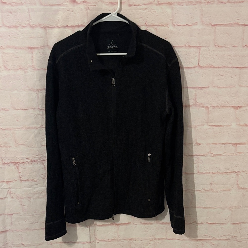 Prana wool blend full-zip track jacket